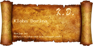Klohs Dorina névjegykártya